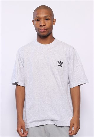 VINTAGE ADIDAS CHEST LOGO T-SHIRT GREY