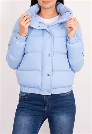 asos blue puffer jacket