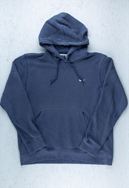 00s Nike Blue Embroidered Minimal Logo Hoodie - B2523