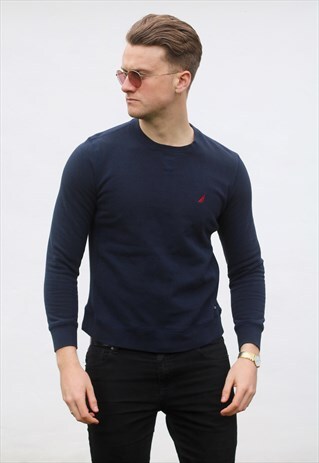 NAUTICA USA MINIMALIST NAVY BLUE SWEATSHIRT