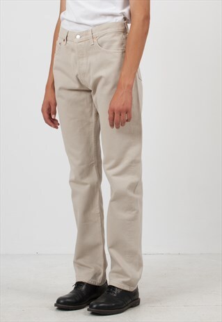 VINTAGE BEIGE LEVI'S 501 FIT DENIM JEANS