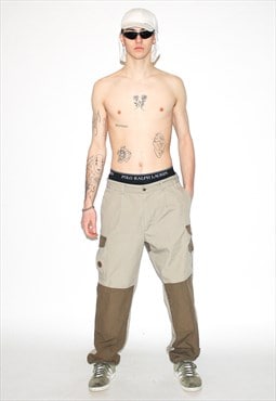 Vintage 90s straight cargo trousers in beige / brown