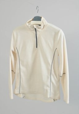 Vintage 00s 1/4 zip fleece jumper in white