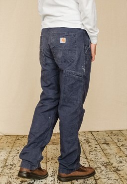 Vintage Carhartt Carpenter Trousers Men's Navy blue