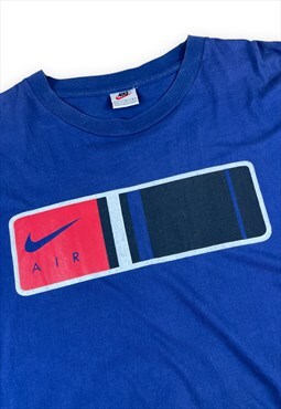 Nike Air Vintage 90s Navy blue T-shirt Screen printed design