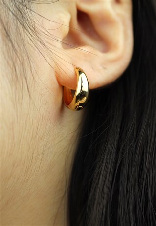 SIMPLE GOLD HOOP EARRINGS GOLD PLATED