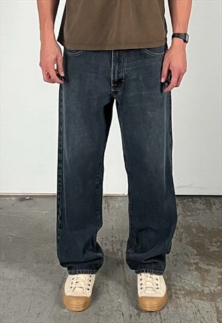 Vintage Knockout Baggy Jeans Men's Dark Blue