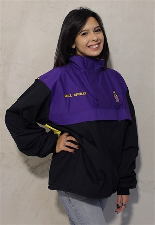 BLACK & PURPLE VINTAGE POWERHOUSE WINDBREAKER JACKET A082