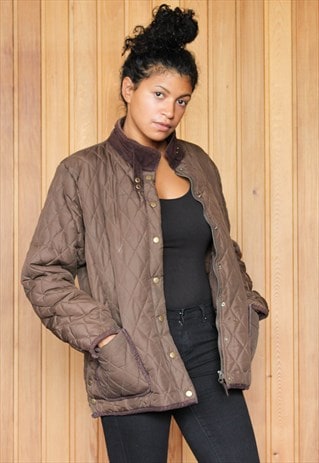 VINTAGE 1990S BROWN QUILTED COAT