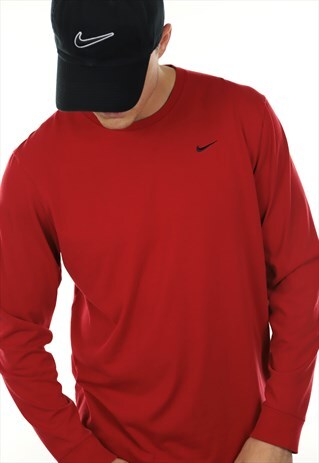 VINTAGE NIKE SMALL LOGO LONG SLEEVE T SHIRT TEE