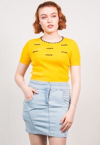 VINTAGE 90'S LIGHT BLUE DENIM Y2K SKIRT