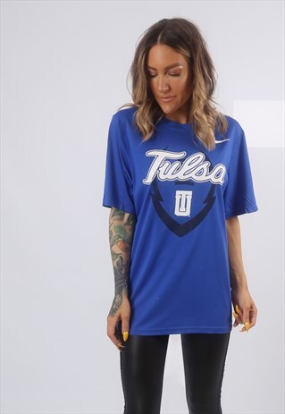 NIKE TULSA UNIVERSITY T-SHIRT SPORT TOP UK 10 - 12 (B72O)