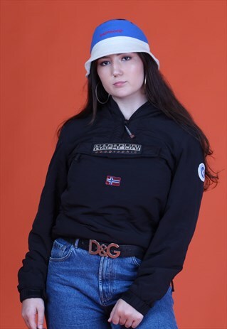 NAVY NAPAPIJRI SKIDOO PULLOVER 1/4 ZIP JACKET