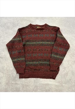 Vintage abstract knitted jumper Men's S