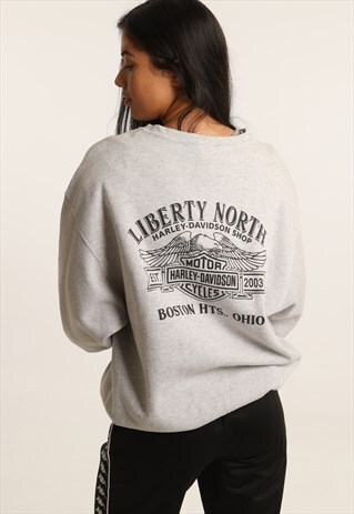 VINTAGE HARLEY DAVIDSON EMBROIDERED SPELLOUT SWEATSHIRT