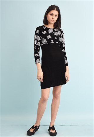 Y2K FLORAL PRINT STRETCH MINI DRESS
