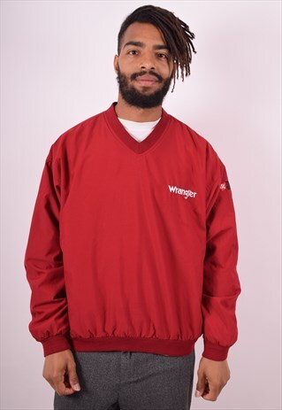 WRANGLER MENS VINTAGE PULLOVER JACKET XL RED 90S