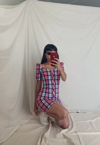 CHEQUERED PINK DRESS