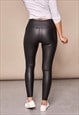 JUSTYOUROUTFIT HIGH WAISTED FAUX LEATHER BIKER LEGGINGS BLAC