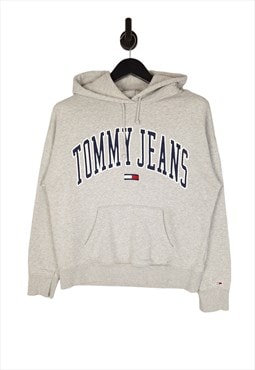 Tommy Jeans Hoodie Size XS UK 10 Grey Women's Hooded Sweater