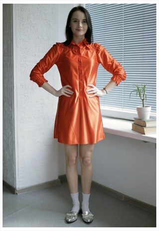 VINTAGE 70'S RED MINI DRESS