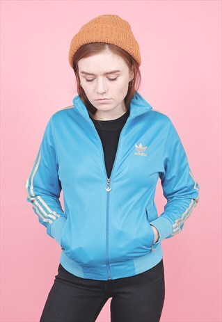 VINTAGE BLUE ADIDAS TRACK JACKET /E3087