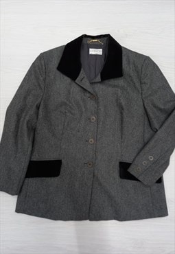 Vintage 90s Jacket Grey Wool 