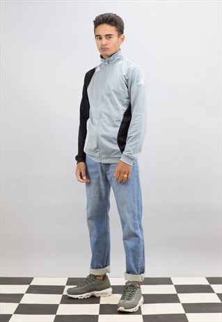 GREY AND BLACK ADIDAS TRACK JACKET