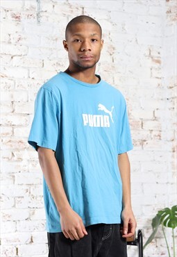 Vintage Puma Big Logo T-Shirt Blue 
