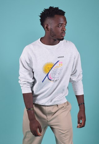 VINTAGE ADIDAS HEATHER ASH GREY SWEATSHIRT