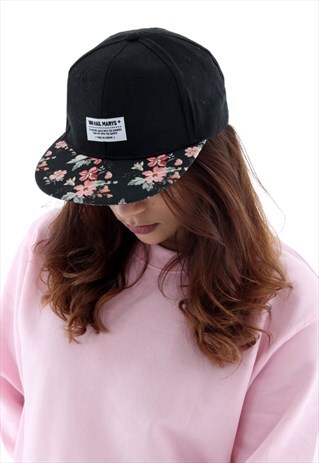 FLORAL PEAK BLACK SNAPBACK CAP
