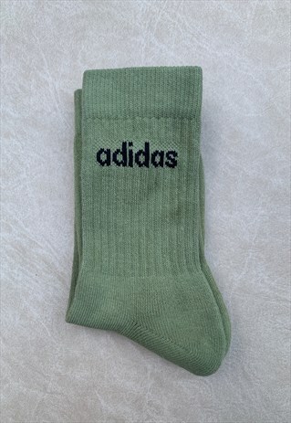 CUSTOM ADIDAS GREEN TIE DYE UNISEX CREW SOCKS