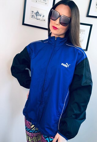 PUMA JACKET BLUE USA MADE 90S FOOTBALL SOCCER