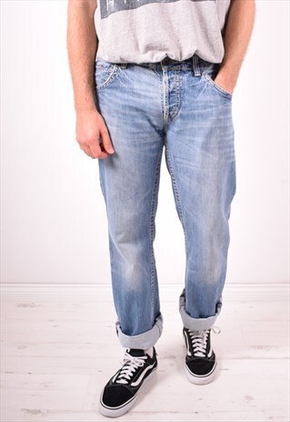 TOMMY HILFIGER MENS VINTAGE JEANS W36 L33 BLUE 90S
