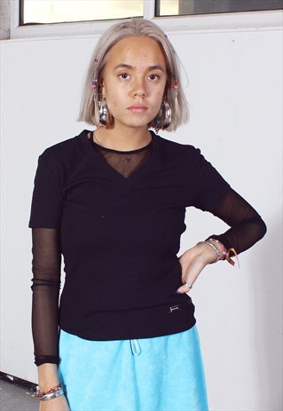 VINTAGE VERSACE BLACK TEXTURED TEE