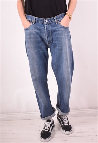 LEVI'S 501 MENS VINTAGE JEANS W36 L28 BLUE 90S