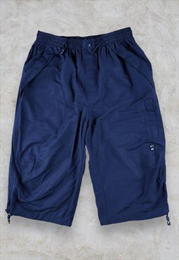 Vintage Nike Sports Shorts Navy Blue Men's Medium