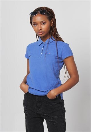 TOMMY HILFIGER VINTAGE BLUE POLO TOP