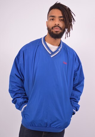 VINTAGE REEBOK PULLOVER TRACKSUIT TOP BLUE