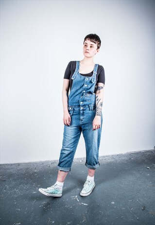 VINTAGE BLUE DENIM DUNGAREES