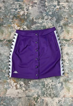 Purple x White Kappa Popper Stud Short Skirt