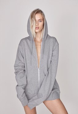 THE SEPT Hoodie Grey with Satin Hood