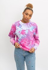 Hand Dyed Sweatshirt Purple, Blue and Pink