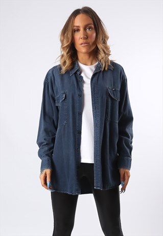 LEE DENIM SHIRT OVERSIZED FITTED 90'S UK 14 (EDK)
