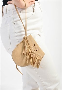 Vintage suede leather clutch