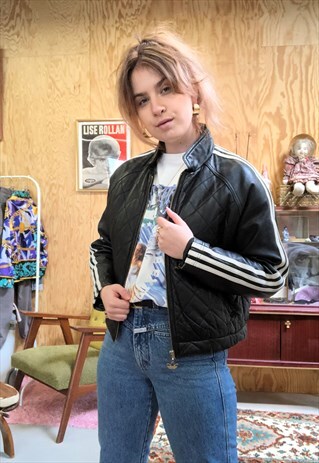 VINTAGE 80S ADIDAS LEATHER JACKET