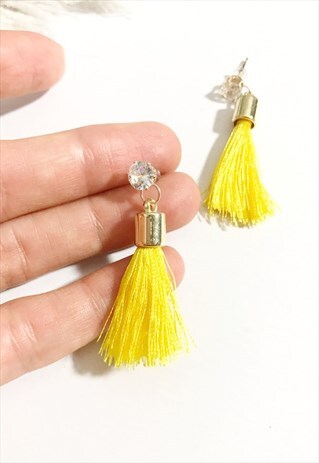 YELLOW TASSEL EARRINGS