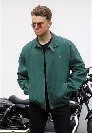RALPH LAUREN USA EMERALD GREEN VINTAGE HARRINGTON JACKET