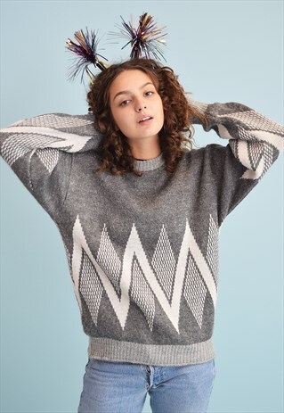 90'S RETRO SHIMMER KNIT CHRISTMAS JUMPER