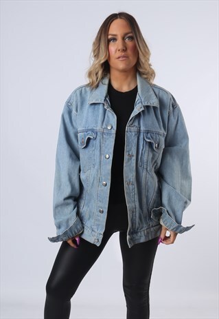 WRANGLER DENIM JACKET OVERSIZED FITTED VINTAGE UK 18 (DKET)